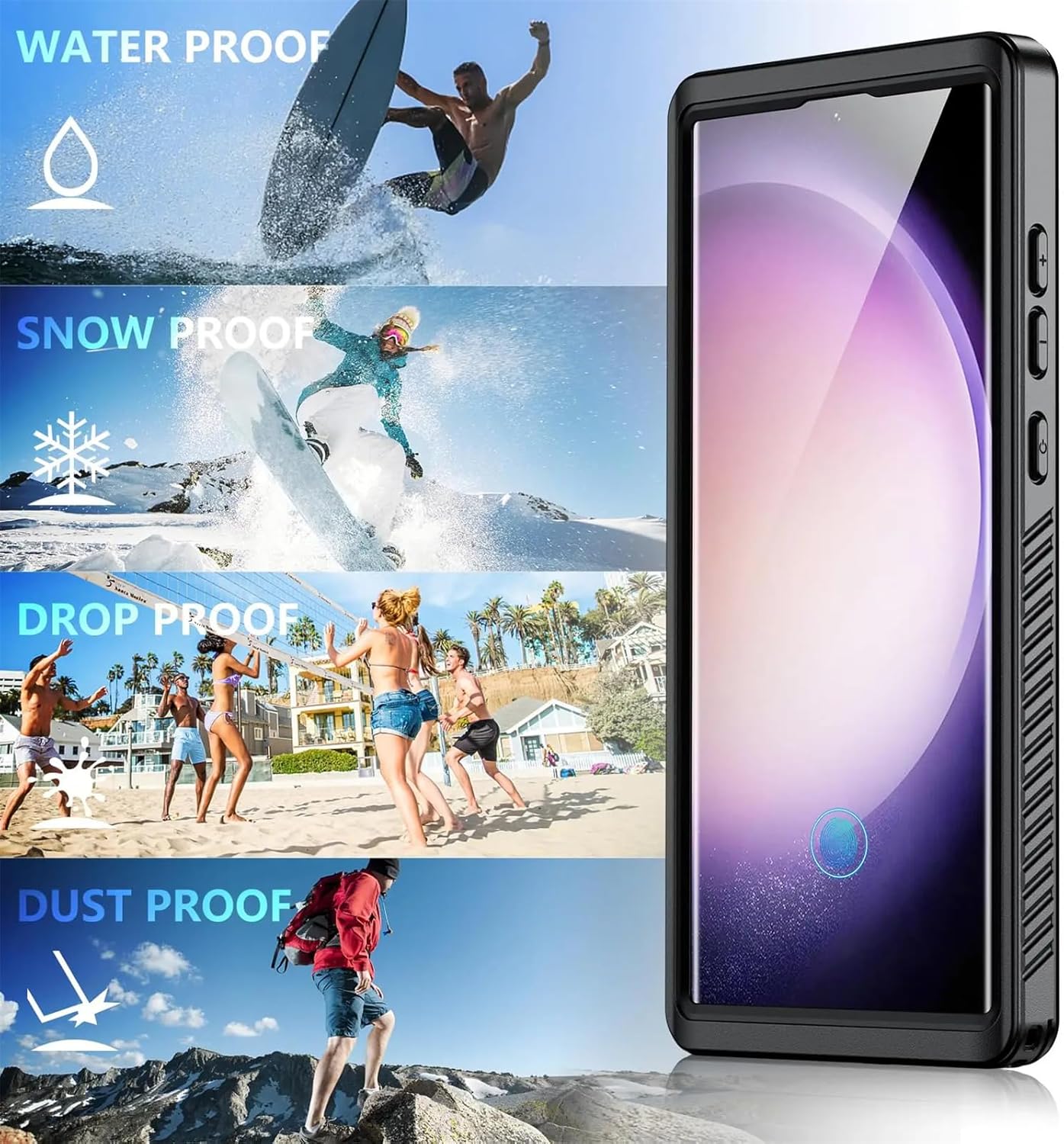Waterproof Case for Samsung Galaxy S24 Ultra/S24 Plus/S24, IP68 with Built-in Screen Protector -  BigGreenBear.com cell phone 19.95 USD Big Green Bear