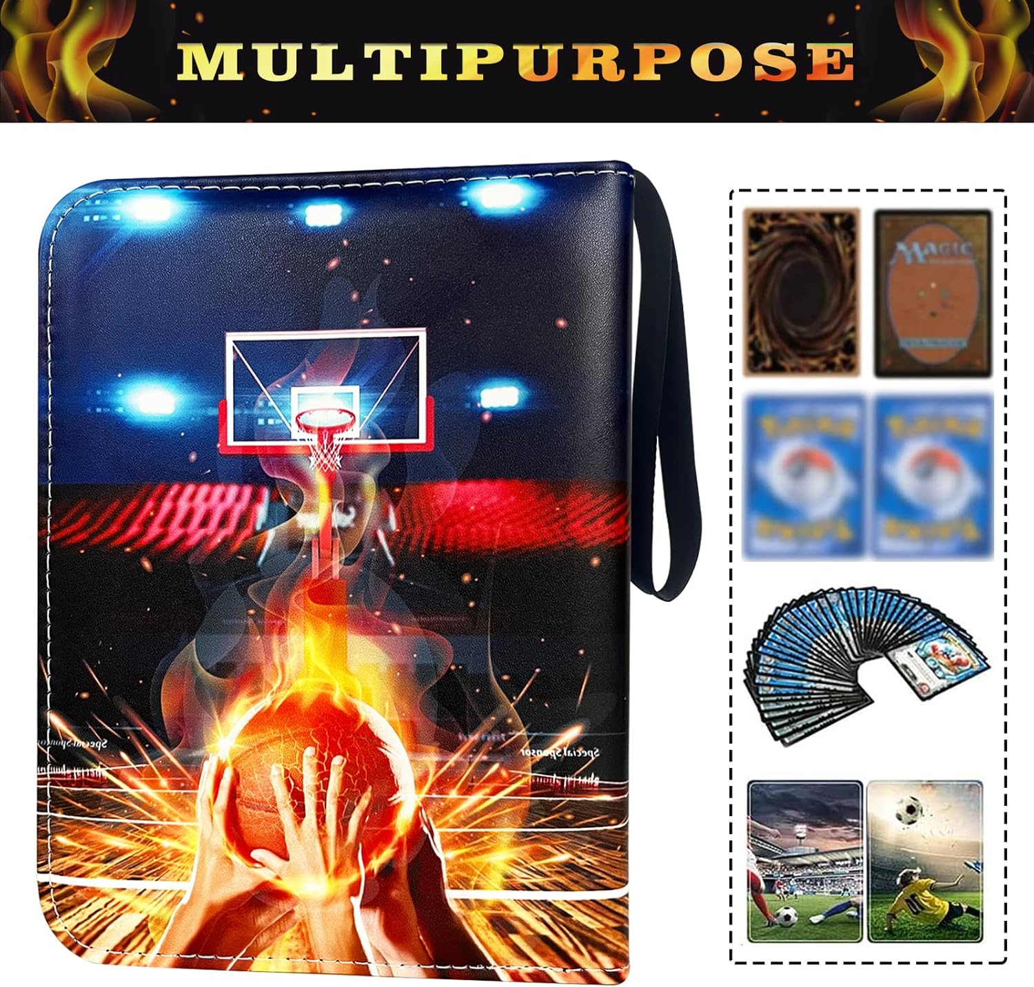Basketball Card Binder 4 Pocket, Trading Card Binder with Sleeves Fits 400 Cards -  BigGreenBear.com Basketball cards 14.99 USD Big Green Bear
