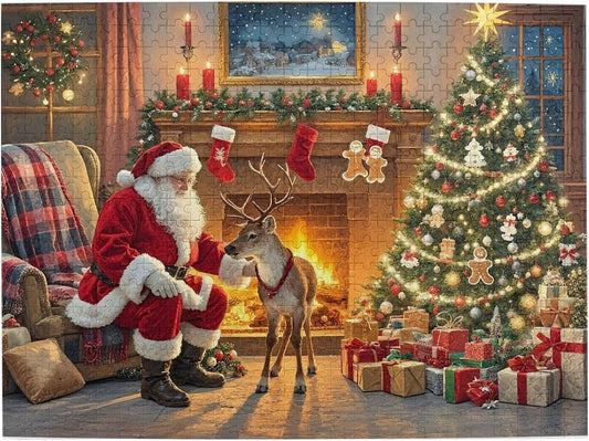 Christmas Puzzles for Adults, 500 Piece Santa Claus Reindeer -  BigGreenBear.com puzzles 23.99 USD Big Green Bear