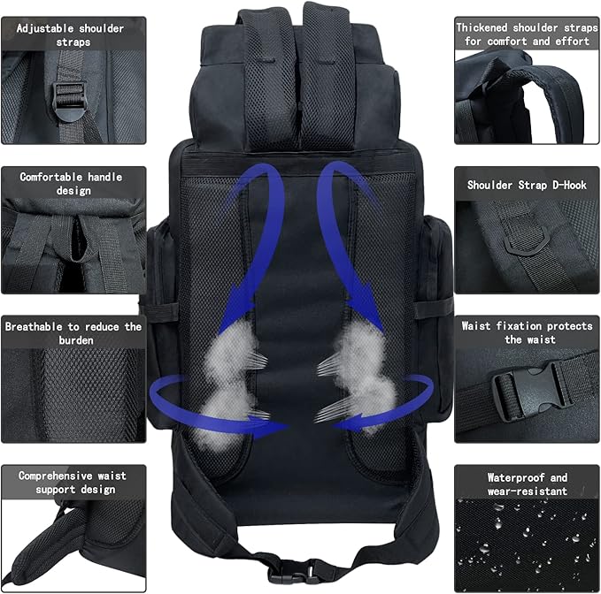 Ergonomic back support with 2cm thick foam padding and breathable mesh shoulder straps.