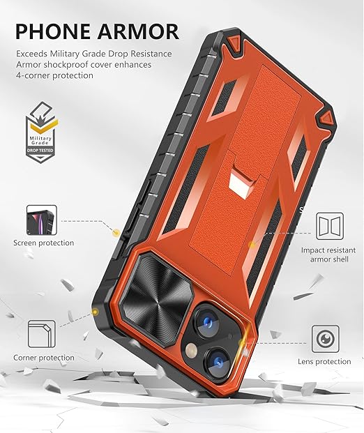 iPhone 16e Case 2025: iPhone 13 iPhone14 Cover with Kickstand | Shockproof Military Grade