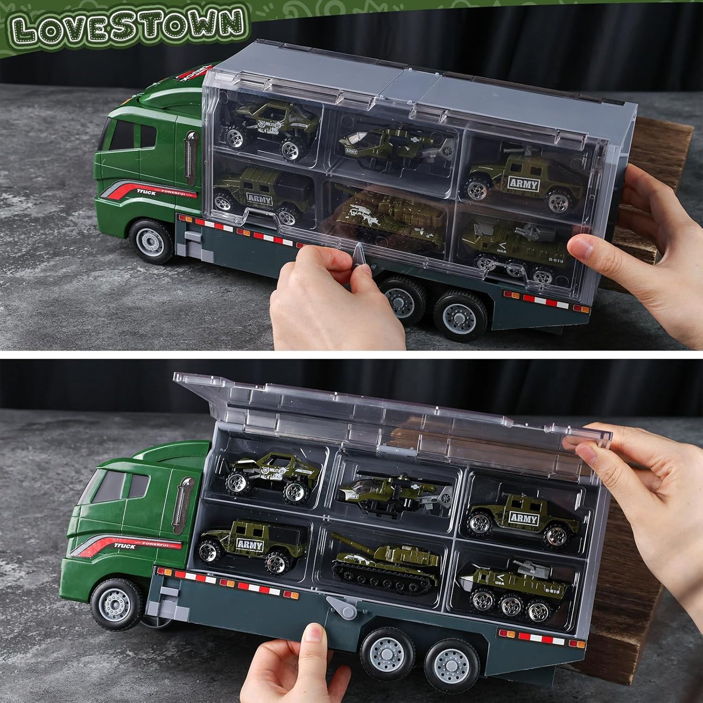 44 in 1 Military Truck Toy Set Army Cars Tanks Set with Soldiers -  BigGreenBear.com Toys 29.99 USD Big Green Bear