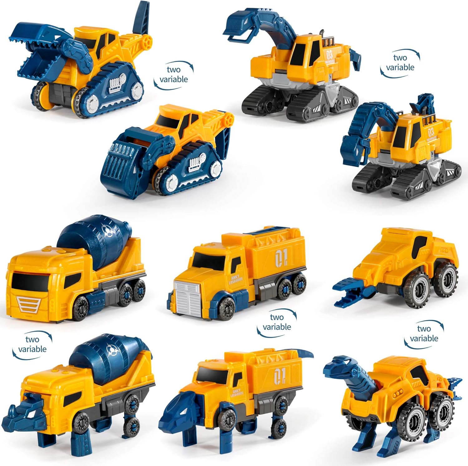 Toddler Robot Construction Vehicles Set – 5Pcs Transforming Robots for Kids -  BigGreenBear.com Building Toys 39.99 USD Big Green Bear
