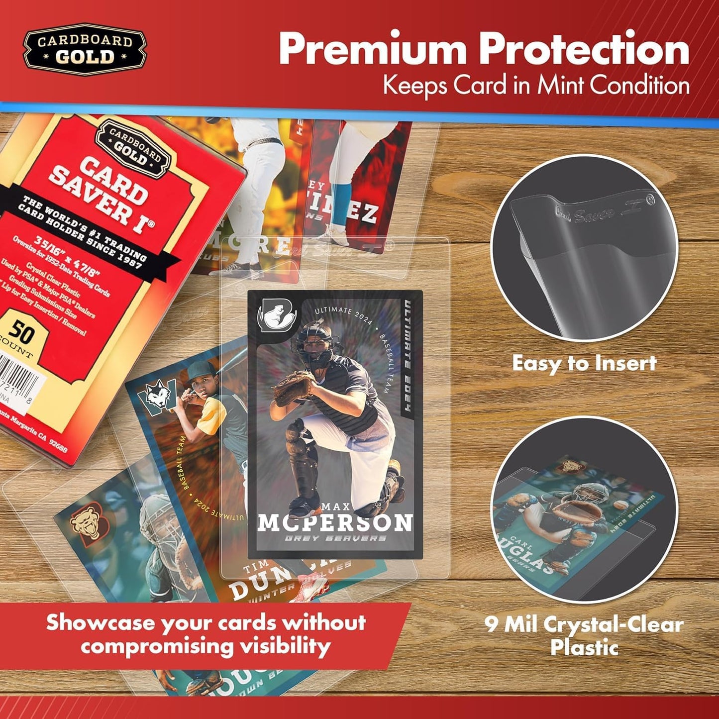 1-200 Count - Semi Rigid Card Holder, Trading Card Protectors -  BigGreenBear.com Baseball cards 29.99 USD Big Green Bear