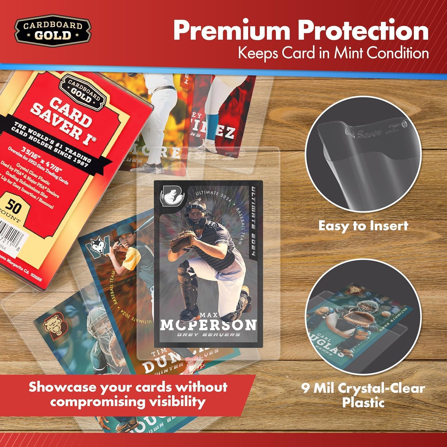 1-200 Count - Semi Rigid Card Holder, Trading Card Protectors -  BigGreenBear.com Baseball cards 29.99 USD Big Green Bear