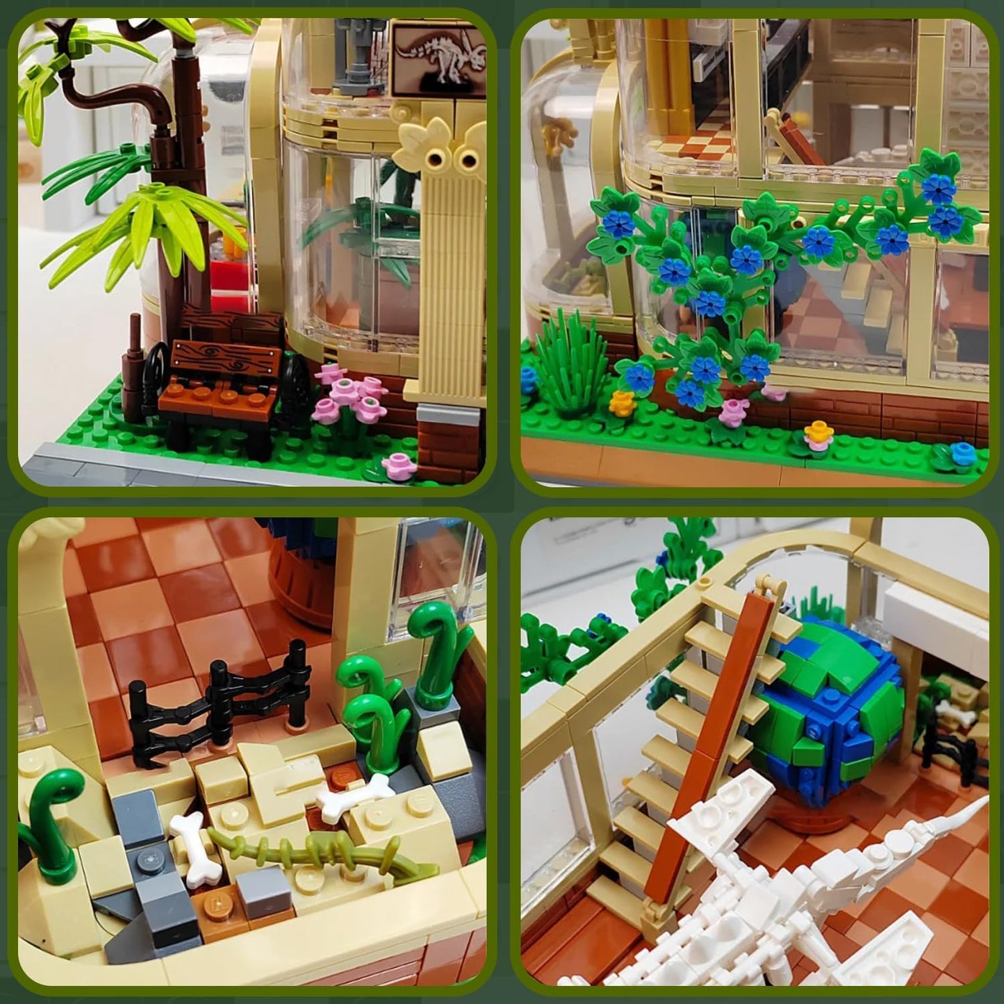 Dinosaur Museum Toy with Led Light, Jurassic World Dino Fossils Building Block Kit