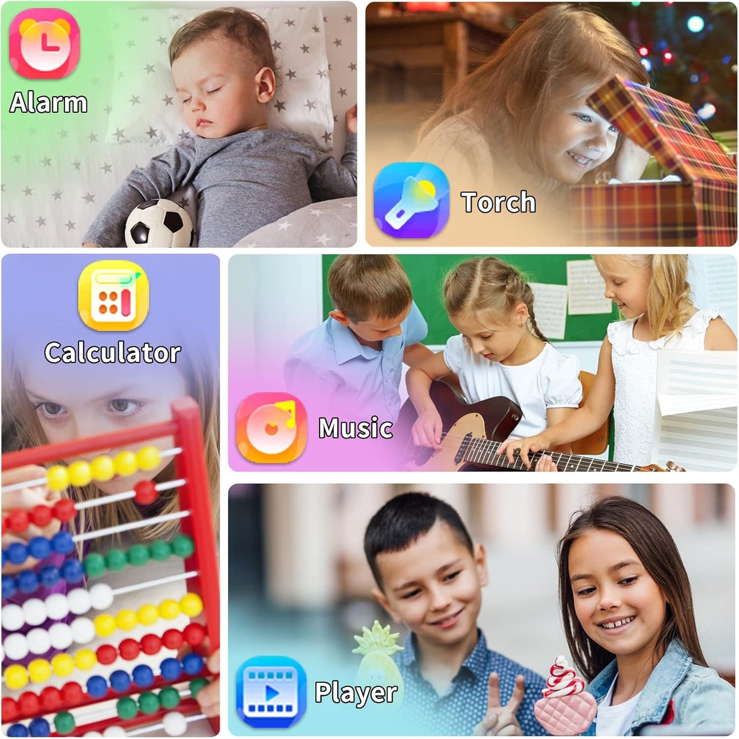 Kids Smart Watches Girls with 24 Games Camera Video Recorder Music Player Alarm Calculator Stopwatch Flashlight Pedometer