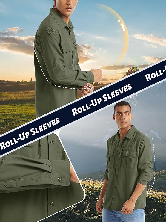 Men’s Long Sleeve Fishing Shirt - Quick Dry Tactical Work Shirt Biggreenbear.com Big Green Bear