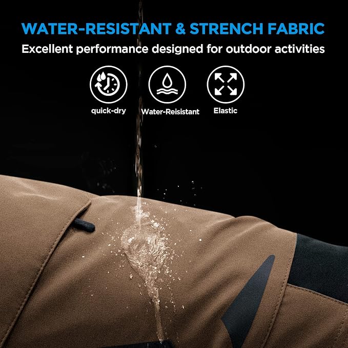  Detail shot of the adjustable elastic waistband and breathable, water-resistant fabric.