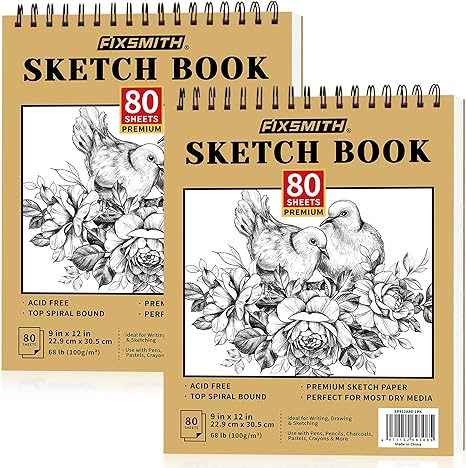 2 Pack Sketchbooks | 9"X12" | 160 Sheets