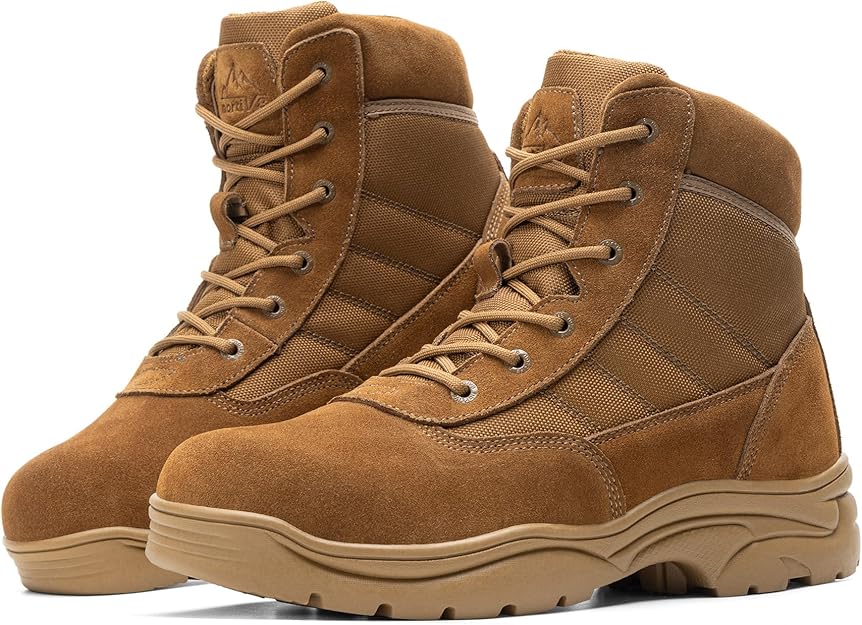 Men's 6 inch Waterproof Coyote Tactical Work Boots - Big Green Bear