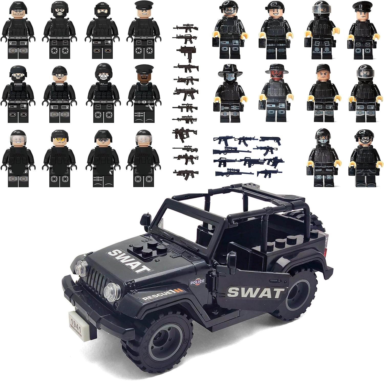 SWAT Military Police Building Block Set  (22 PCS) with Weapons and Accessories -  BigGreenBear.com Building Toys 45.00 USD Big Green Bear