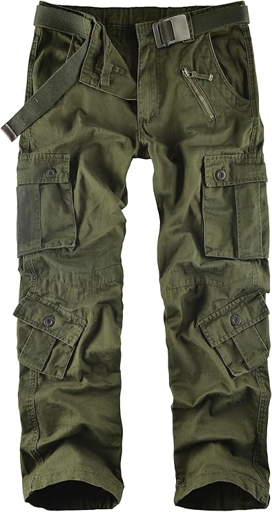 Men's Tactical Camo Cargo Pants - 8 Pocket Ripstop Trousers Biggreenbear.com Big Green Bear