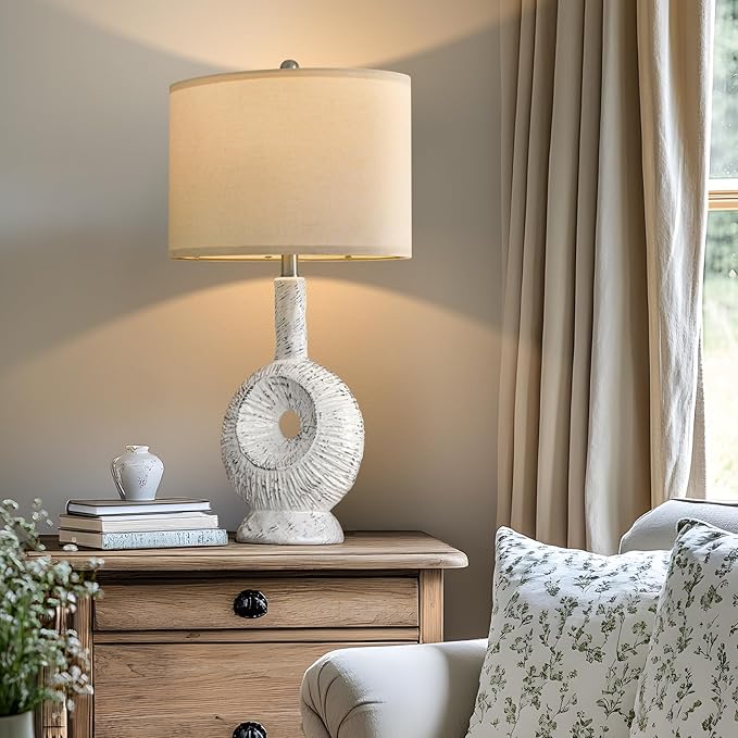 New-26.75" Ceramic Table Lamp Farmhouse Rustic Boho Retro Modern -  BigGreenBear.com table lamp 59.99 USD Big Green Bear