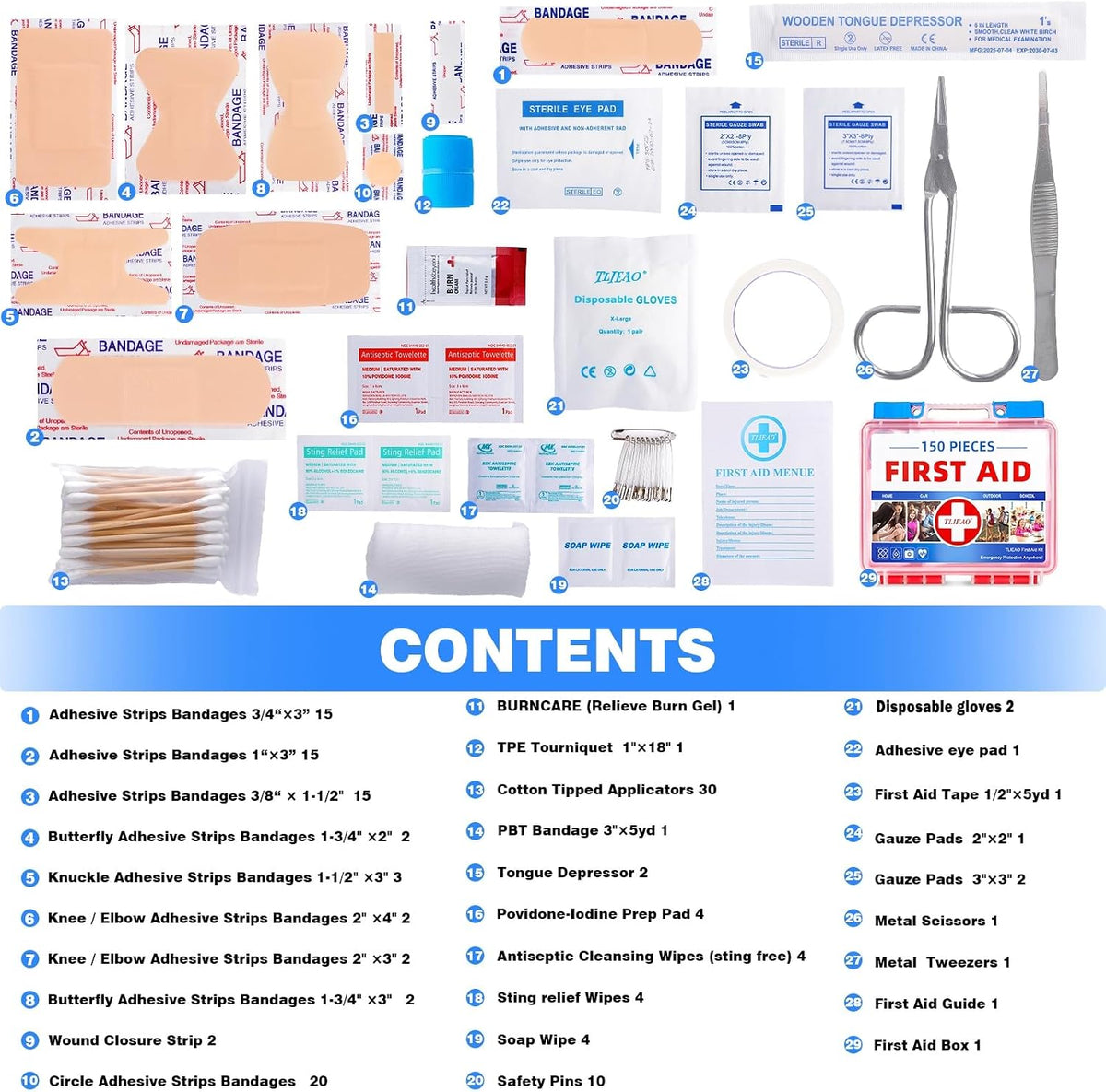  Compact emergency medical kit featuring a clear, transparent quick-view lid showing neatly organized medical supplies inside.