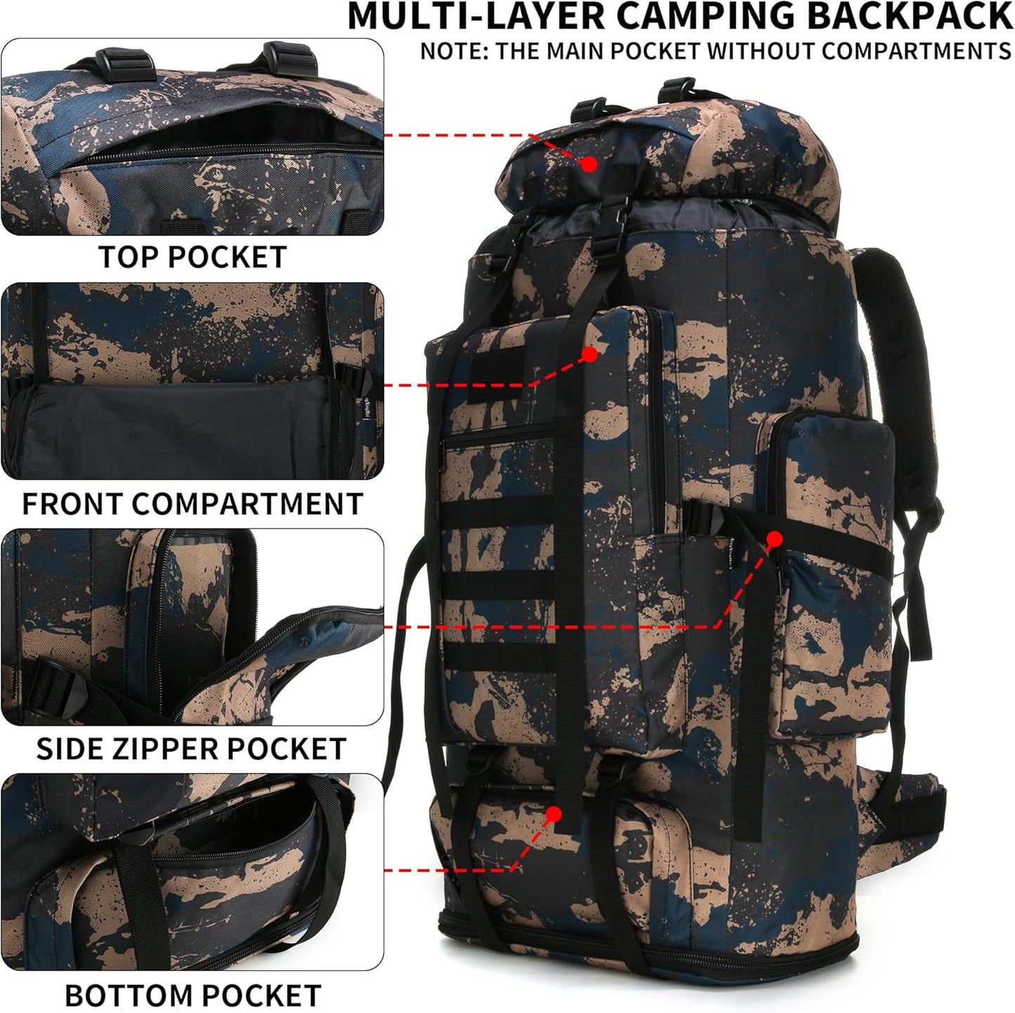 100L Tactical Hiking Backpack - Blue Military Pack | BGB