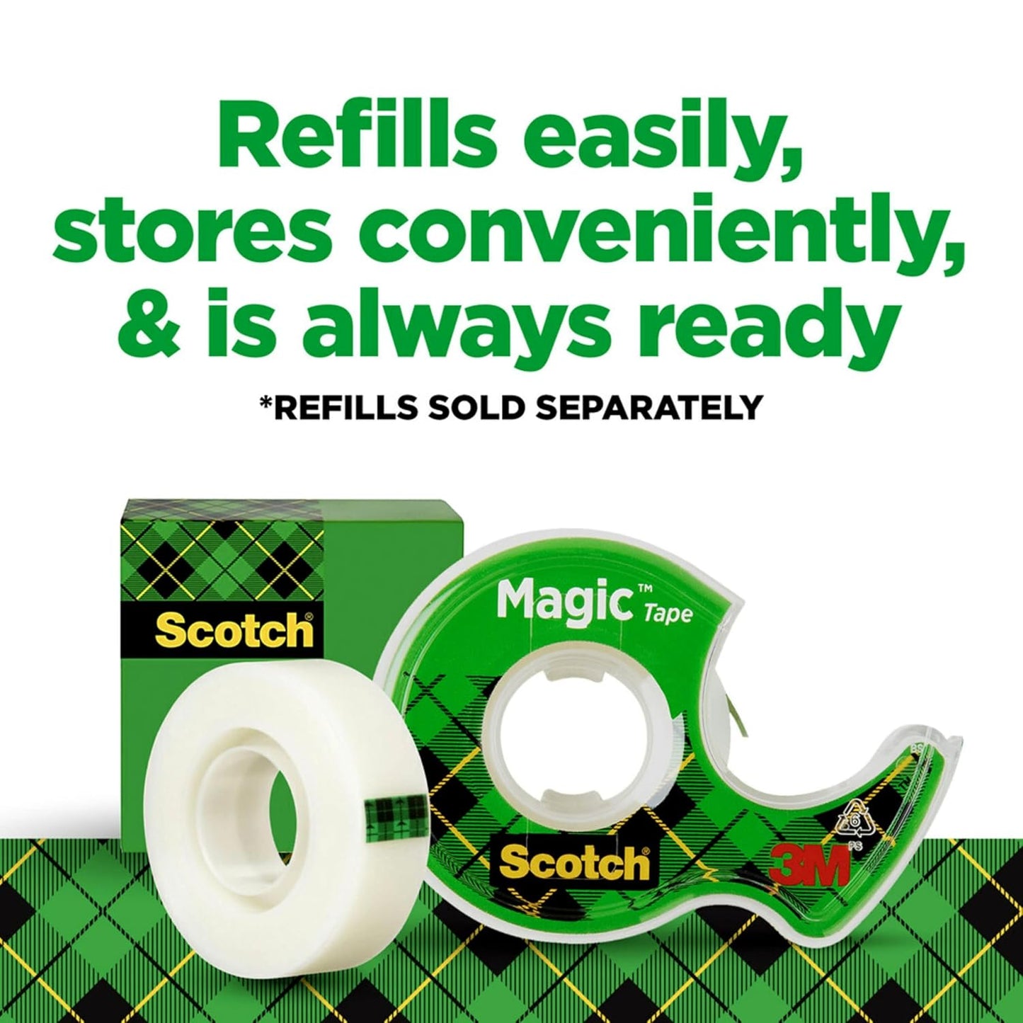 Scotch Magic Tape, Invisible, 3 Rolls with Dispensers