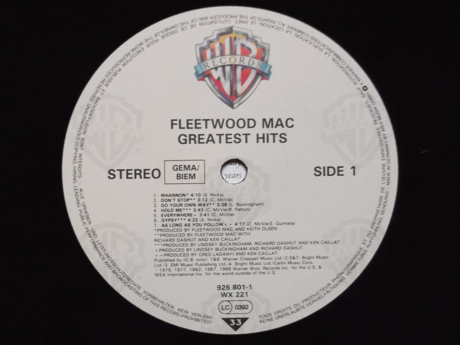 WEA Fleetwood Mac - Greatest Hits (Vinyl) -  BigGreenBear.com Record 34.00 USD Big Green Bear