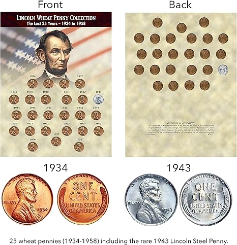 The Last 25 Years of Lincoln Wheat Penny Collection (1934-1958) 7422