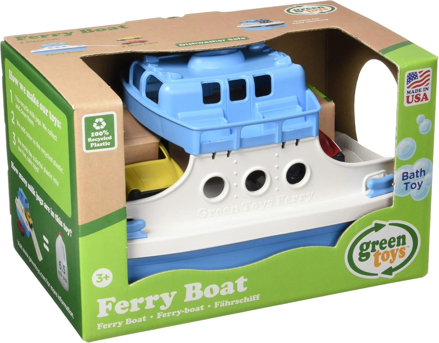 Ferry Boat, Blue/White 4C - Pretend Play, Motor Skills, Kids Bath Toy -  BigGreenBear.com Toys 24.50 USD Big Green Bear