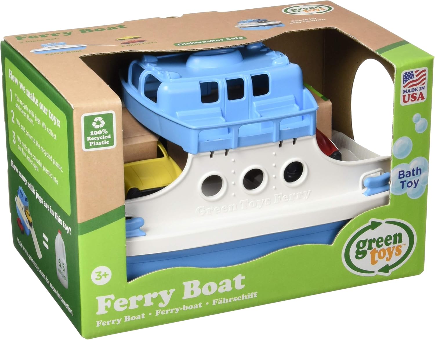 Ferry Boat, Blue/White 4C - Pretend Play, Motor Skills, Kids Bath Toy -  BigGreenBear.com Toys 24.50 USD Big Green Bear