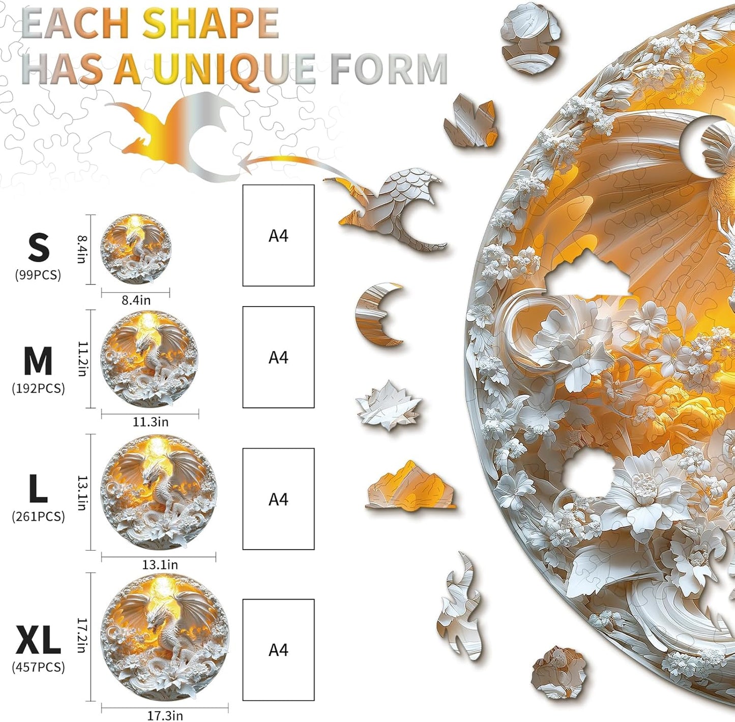 Fierce Dragon Wooden Jigsaw Puzzle Unique Fierce Dragon