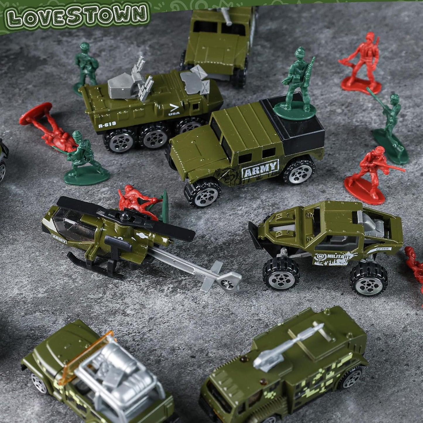 44 in 1 Military Truck Toy Set Army Cars Tanks Set with Soldiers -  BigGreenBear.com Toys 29.99 USD Big Green Bear