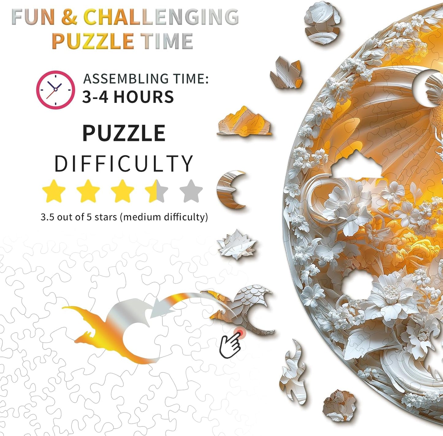 Fierce Dragon Wooden Jigsaw Puzzle Unique Fierce Dragon