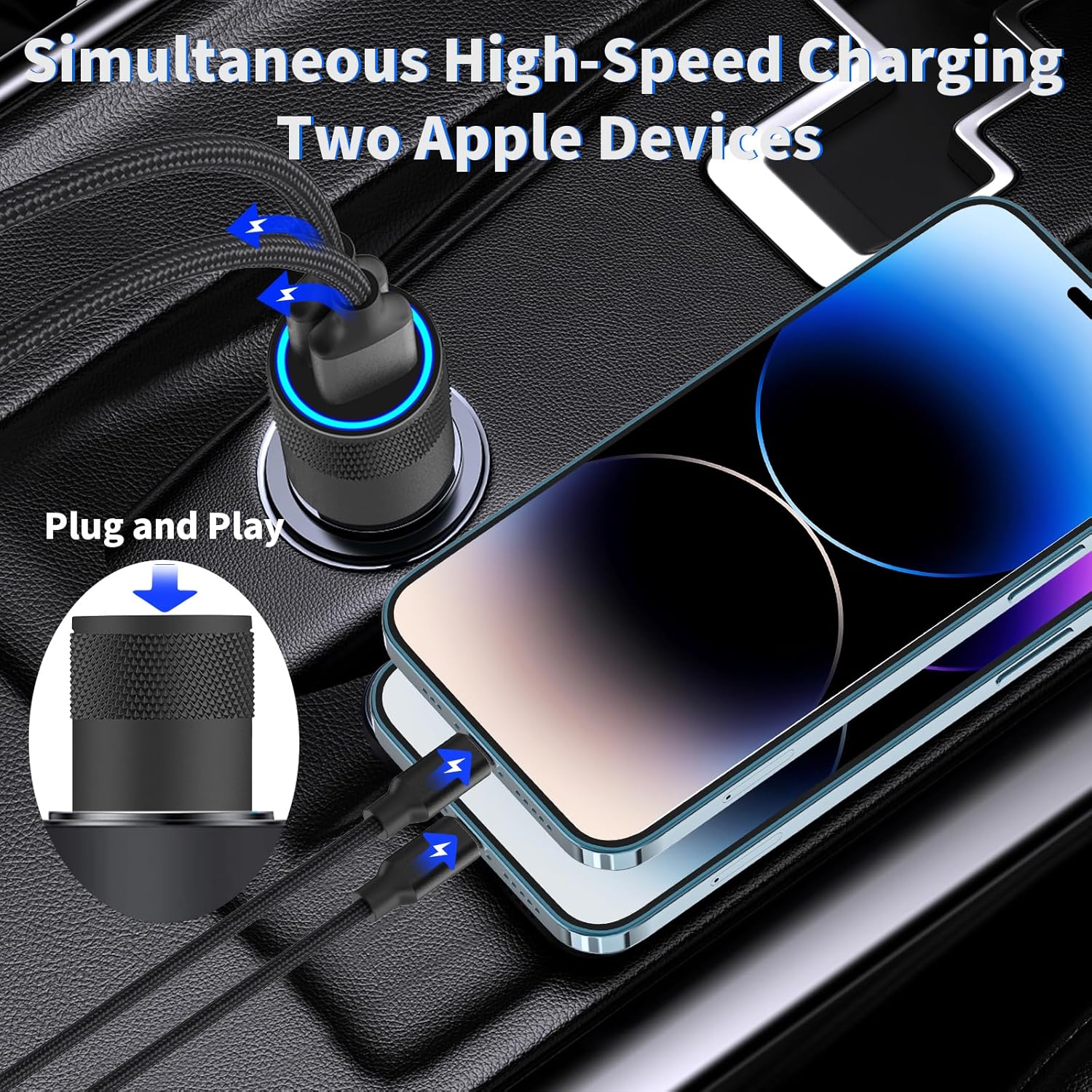 【MFi Certified】iPhone Car Charger for iPhone 14 13 12 11 Pro XS Mini XR X SE iPad -  BigGreenBear.com cell phone 10.89 USD Big Green Bear