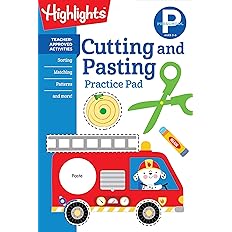 Preschool Cutting and Pasting: Scissor Skills Activity Book