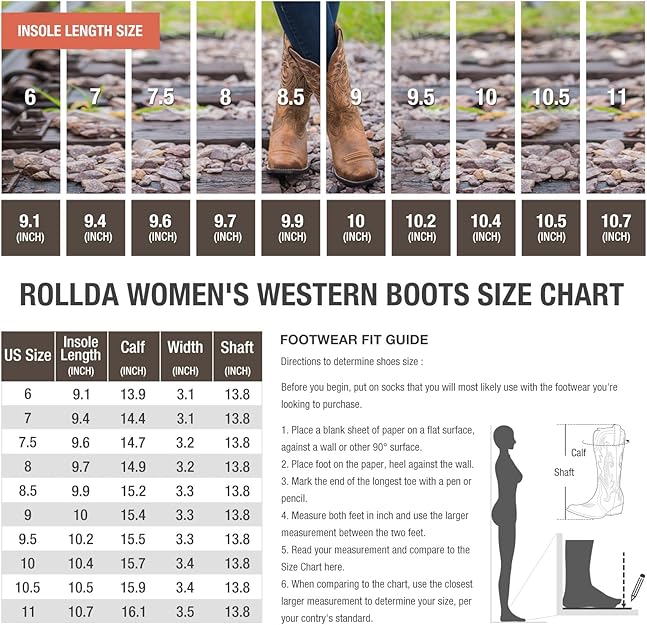 Cowboy Boots for Women, Cowgirl Boots, Comfortable Western Boots -  BigGreenBear.com boots 89.99 USD Big Green Bear