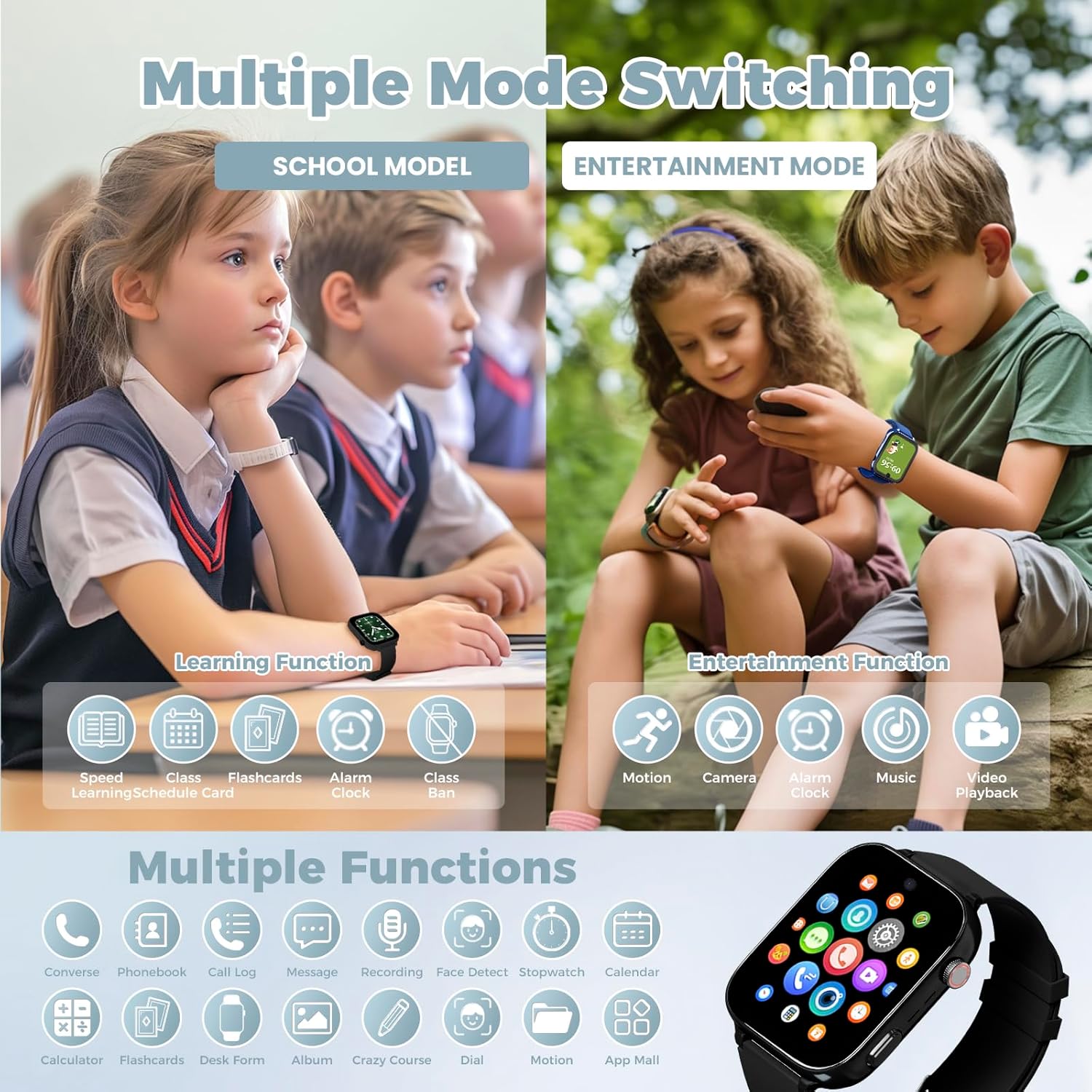 4G Kids Watch, Smart Watch GPS Tracker with SIM Card, Texting, Camera, Two-Way Calling.... -  BigGreenBear.com SMART WATCH 79.95