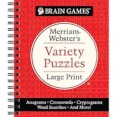 Brain Games - Merriam-Webster's Variety Puzzles Large Print: Spiral-bound