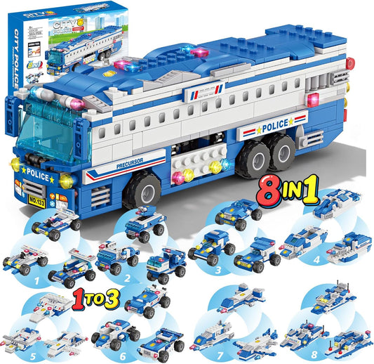 NEW! 563PCS, 8-in-1 Command Vehicle Construction Kit with Mini Figures