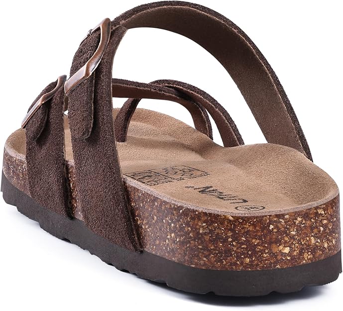 Women's Genuine Suede Cork Footbed Sandals -  BigGreenBear.com clothing 29.99 USD Big Green Bear