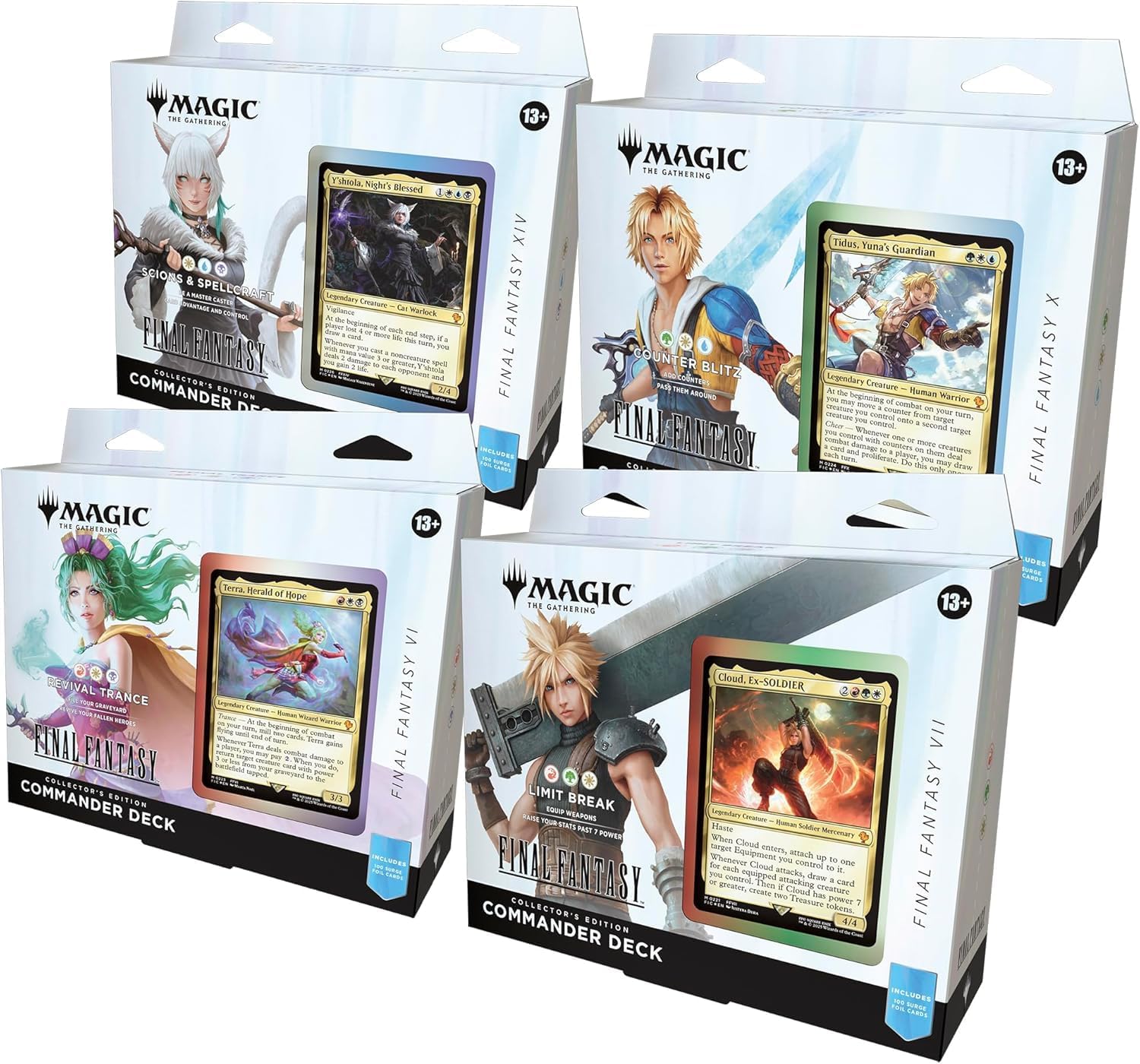 Magic: The Gathering - Final Fantasy Collector’s Edition Commander Deck Bundle - Includes All 4 Surge Foil Decks