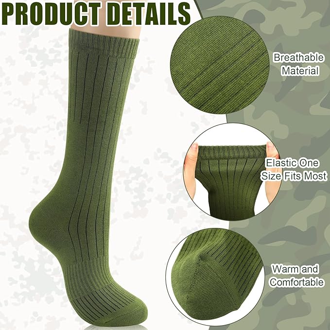 6-Pack Men’s Tactical Military Boot Socks