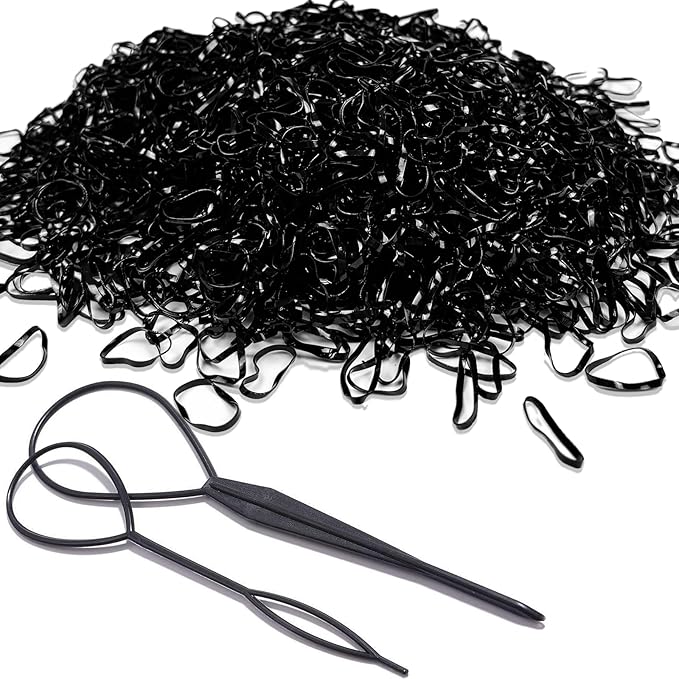 2000 PCS Hair Bands, Mini Hair Rubbers Ties with 2 PCS Topsy Tail Hair Tools -  BigGreenBear.com Beauty Products 3.25 USD Big Green Bear