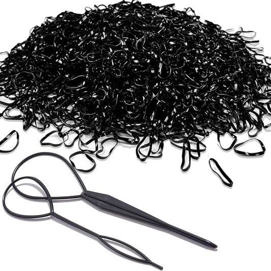 2000 PCS Hair Bands, Mini Hair Rubbers Ties with 2 PCS Topsy Tail Hair Tools -  BigGreenBear.com Beauty Products 3.25 USD Big Green Bear