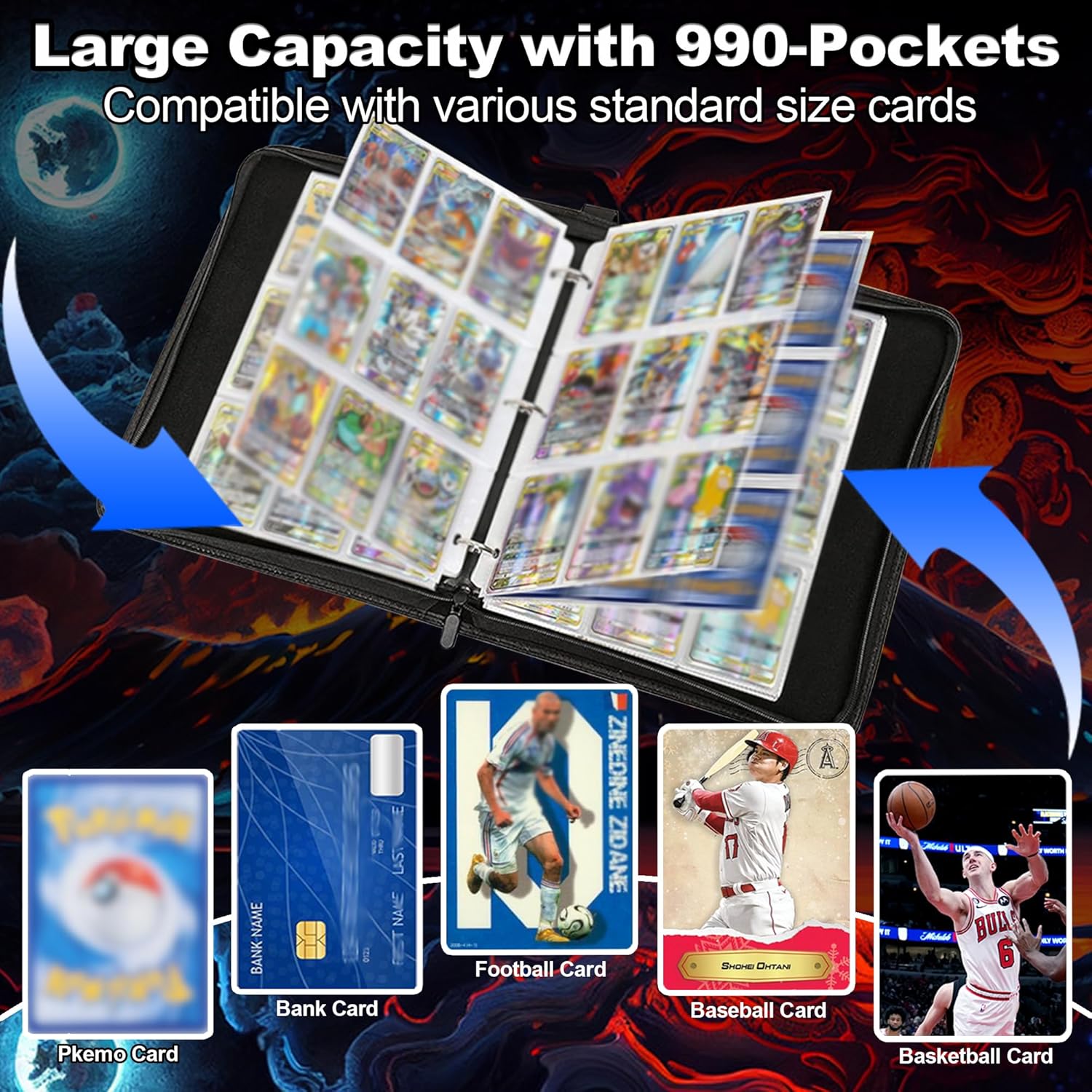 Pokemon Card Binder -Pocket with 55 Sleeves Pages 990-Pockets card holder -  BigGreenBear.com Pokemon card 24.50 USD Big Green Bear
