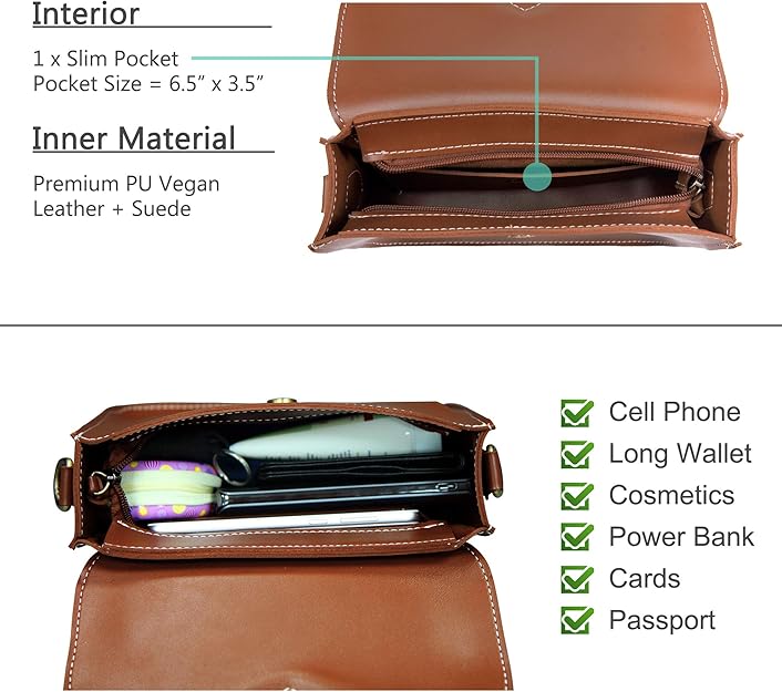 Crossbody Saddle Vegan Leather Bag Small Retro Satchel For Women -  BigGreenBear.com HANDBAGS 29.99 USD Big Green Bear