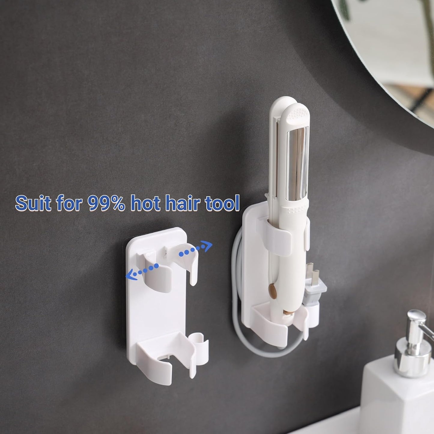 Wall-Mounted Hair Tool Organizer - Curling Iron, Straightener, and Dryer Holder -  BigGreenBear.com Beauty Products 9.99 USD Big Green Bear