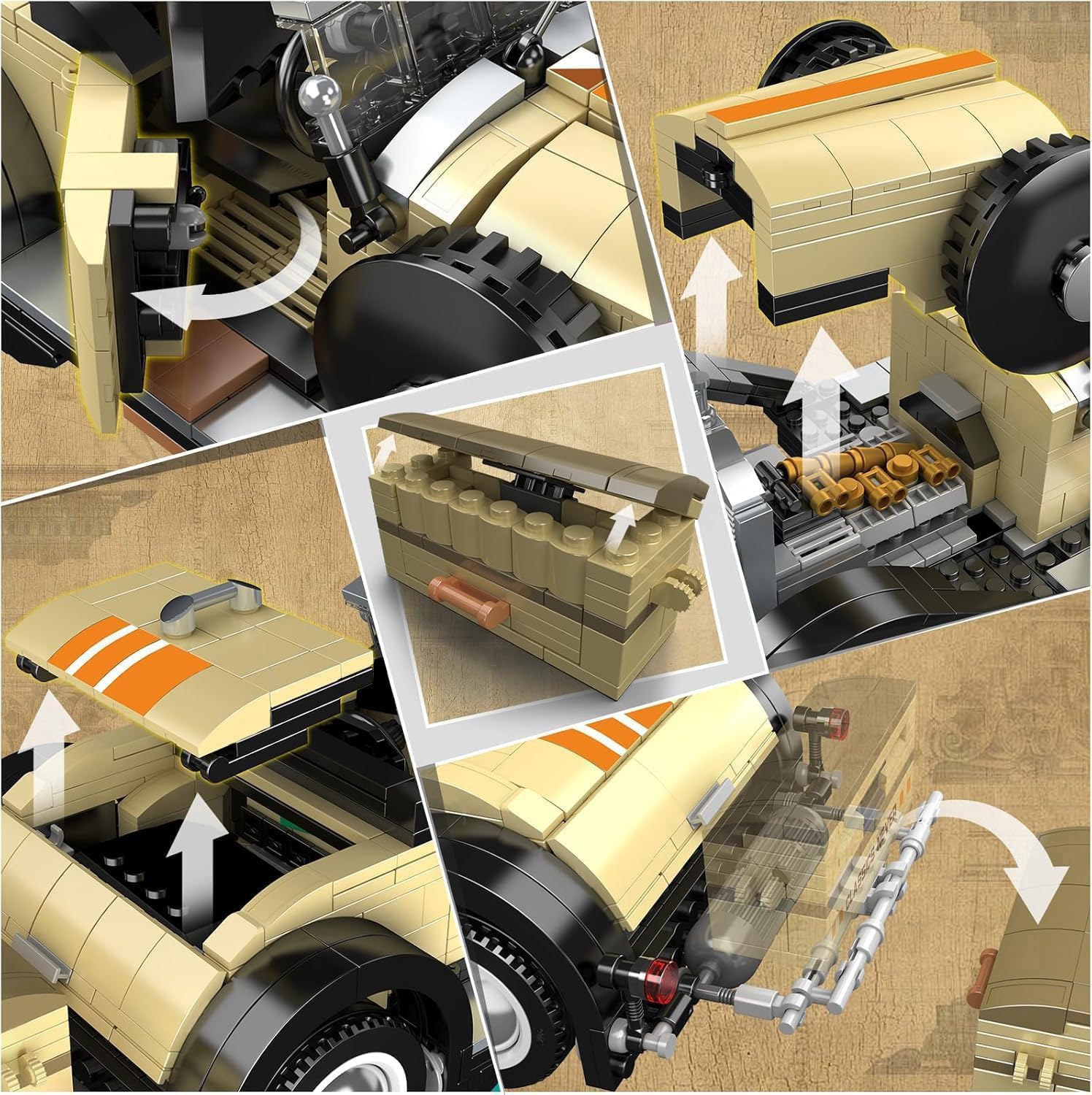 Mould King 10115 Classic Cars Building Kits, MOC Vintage Car Model 897+ Pieces -  BigGreenBear.com Building Toys 59.99
