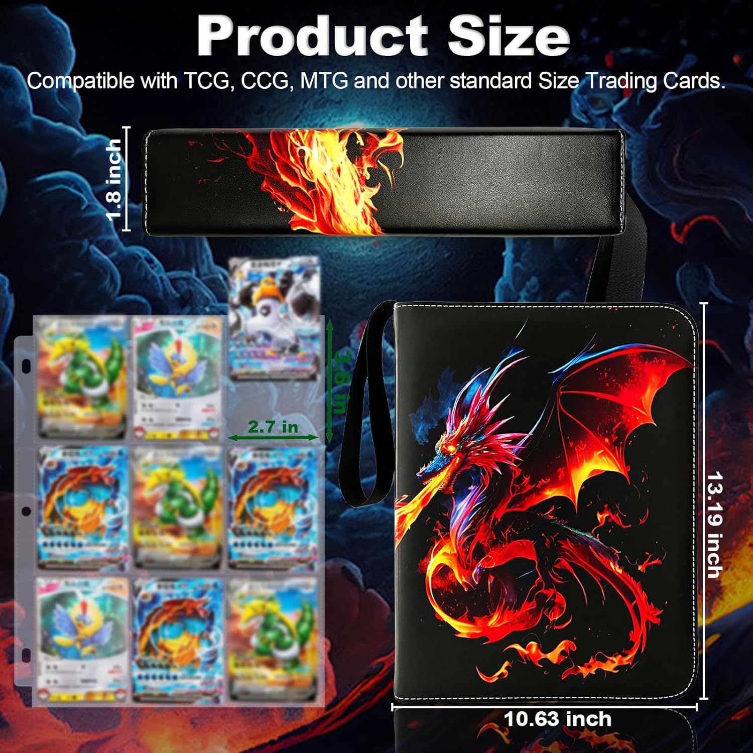 Pokemon Card Binder -Pocket with 55 Sleeves Pages 990-Pockets card holder -  BigGreenBear.com Pokemon card 24.50 USD Big Green Bear