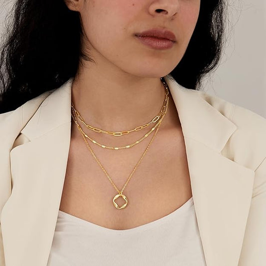 Layered Gold Necklaces for Women, Stackable Jewelry Set Gifts -  BigGreenBear.com jewelry 18.79