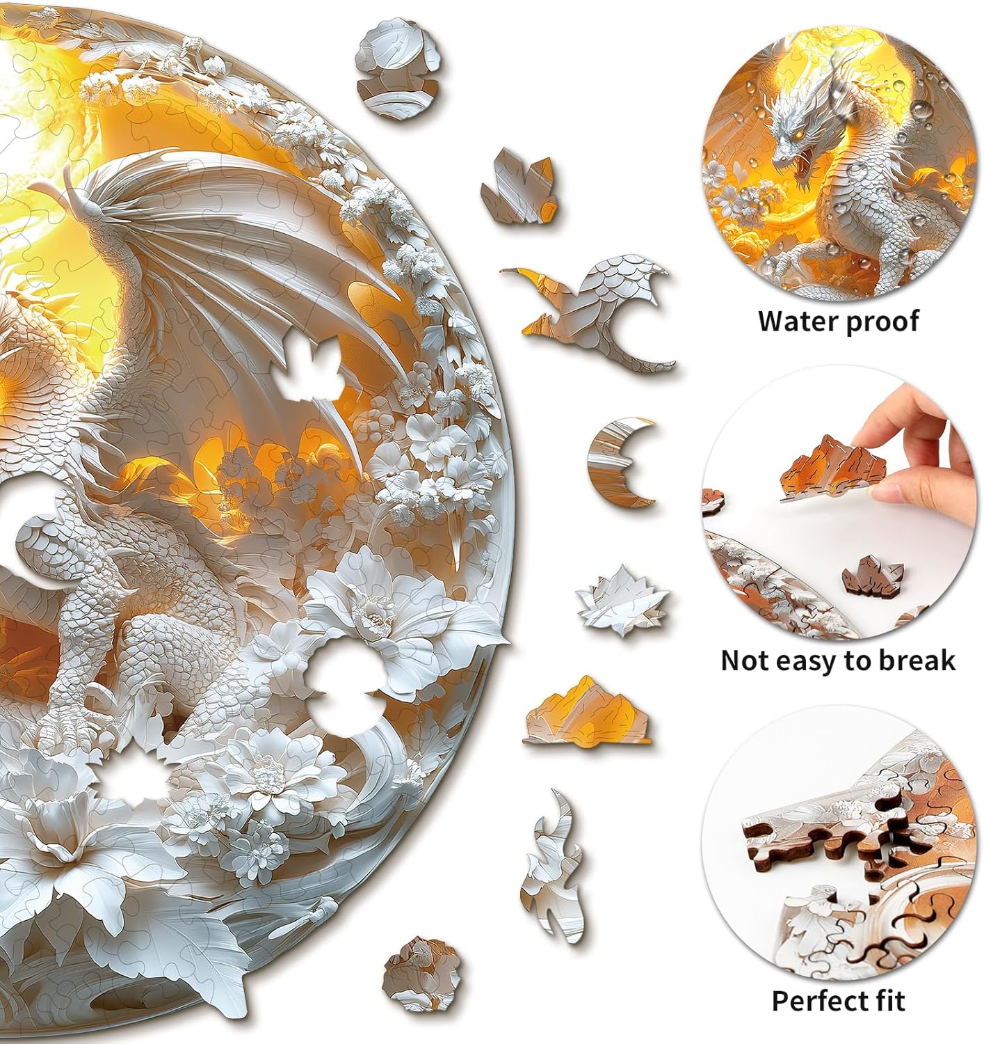 Fierce Dragon Wooden Jigsaw Puzzle Unique Fierce Dragon