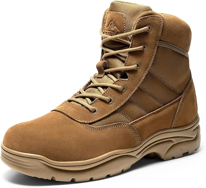Men's 6 inch Waterproof Coyote Tactical Work Boots - Big Green Bear
