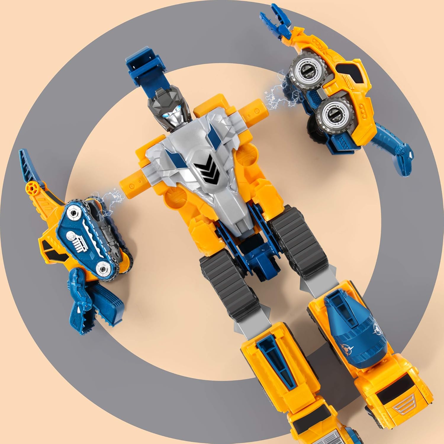 Toddler Robot Construction Vehicles Set – 5Pcs Transforming Robots for Kids -  BigGreenBear.com Building Toys 39.99 USD Big Green Bear