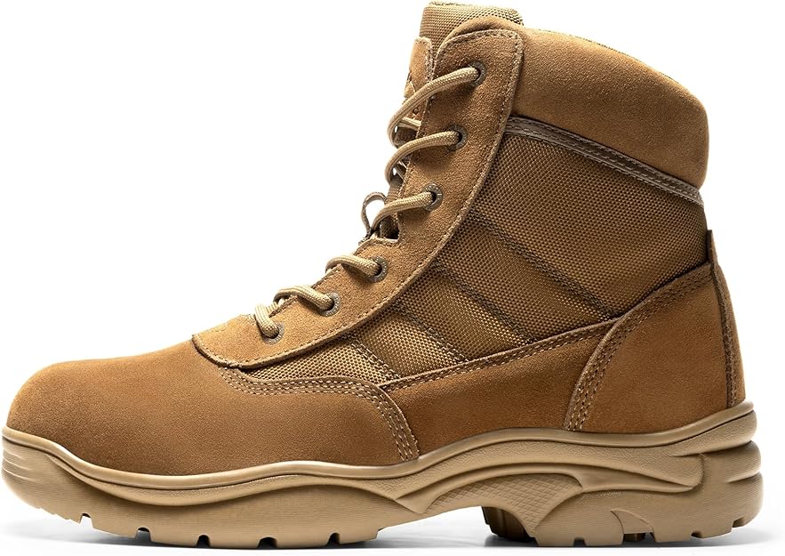  Durable coyote leather and Oxford fabric tactical boots for scuff resistance