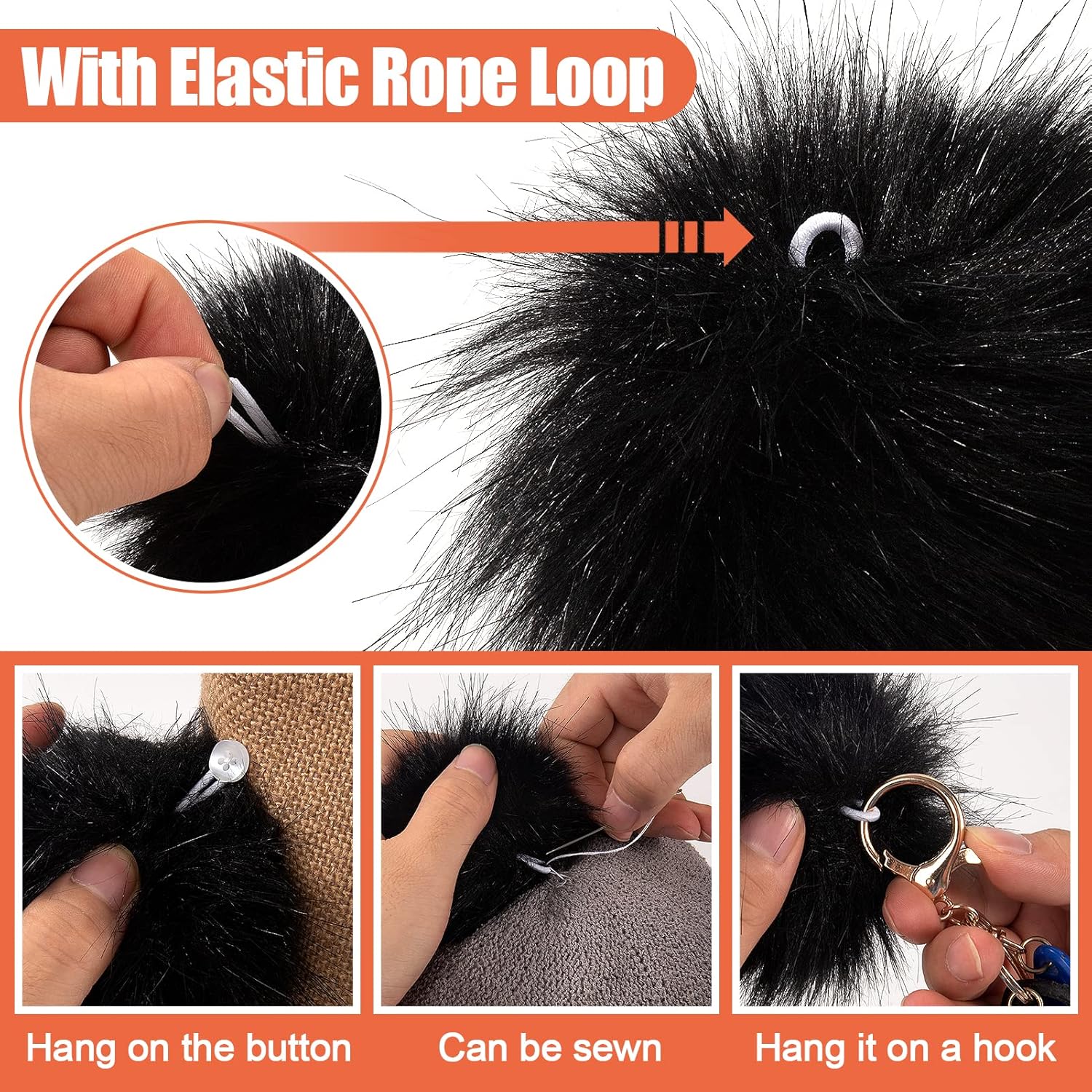 20 Pcs Faux Fur Pom Poms for Hats - 4.5 Inch Fluffy DIY